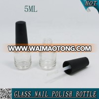 5ml cosmetic clear  glass nail polish  bottle with cap and brush