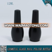 Matt Black Colored Custom Nail Polish Glass Bottle 12ml