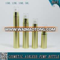 Gold Plastic Cosmetic Airless Lotion Bottle With Pump