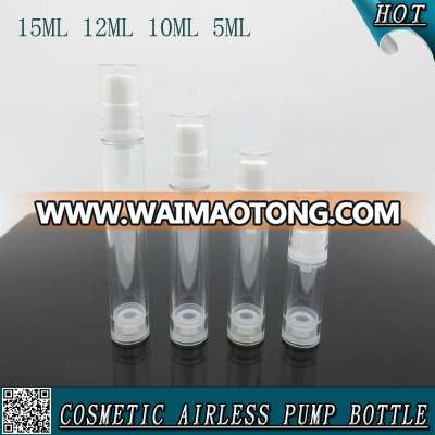 5ml 10ml 12ml 15ml clear cosmetic airless pump bottle packaging