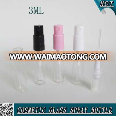 3ml crimp small clear glass fine mist spray tube vial bottle for perfume